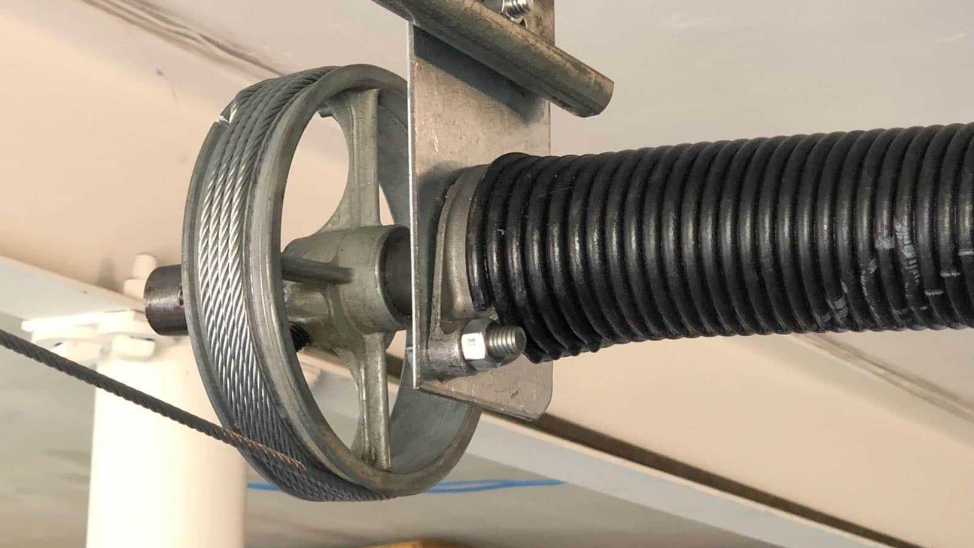 A garage door's cable drum