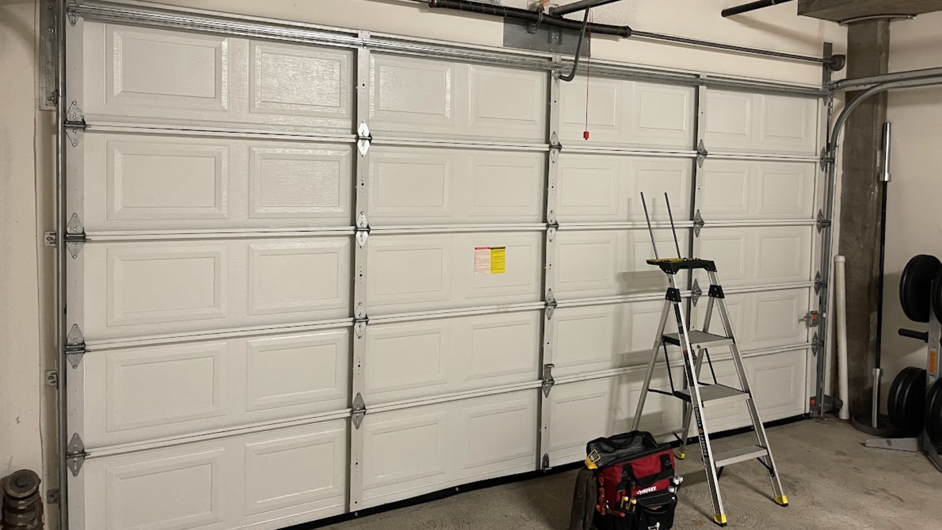 An image the inner side of sectional garage doors.