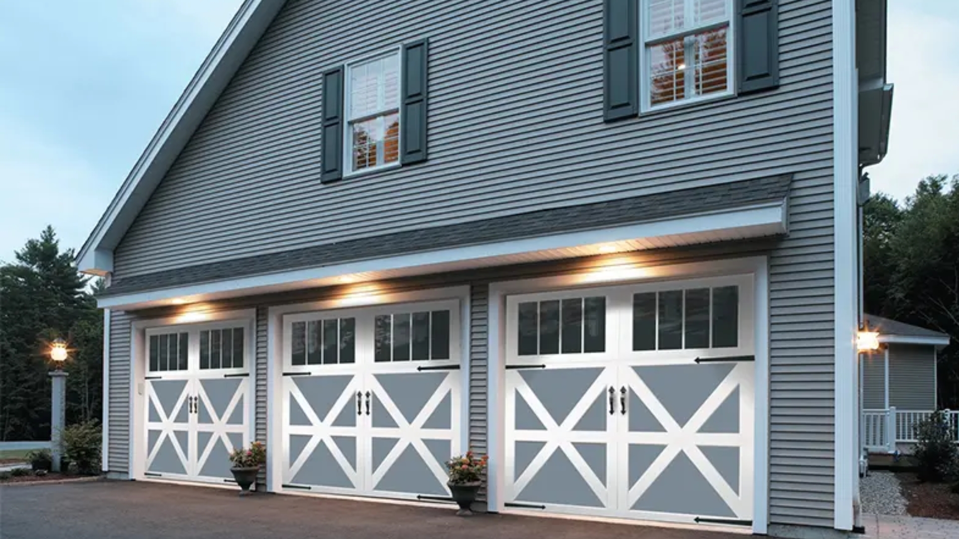 A carriage garage door design