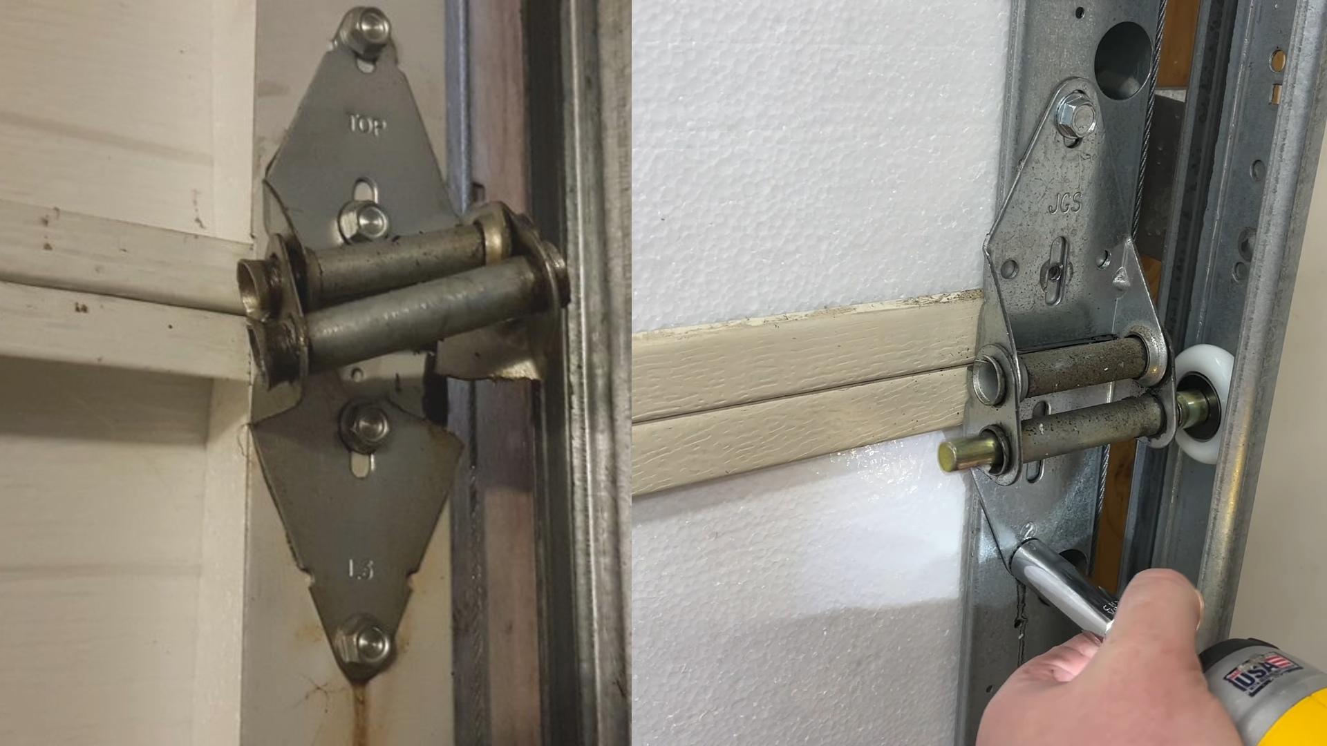 Garage door hinge maintenance