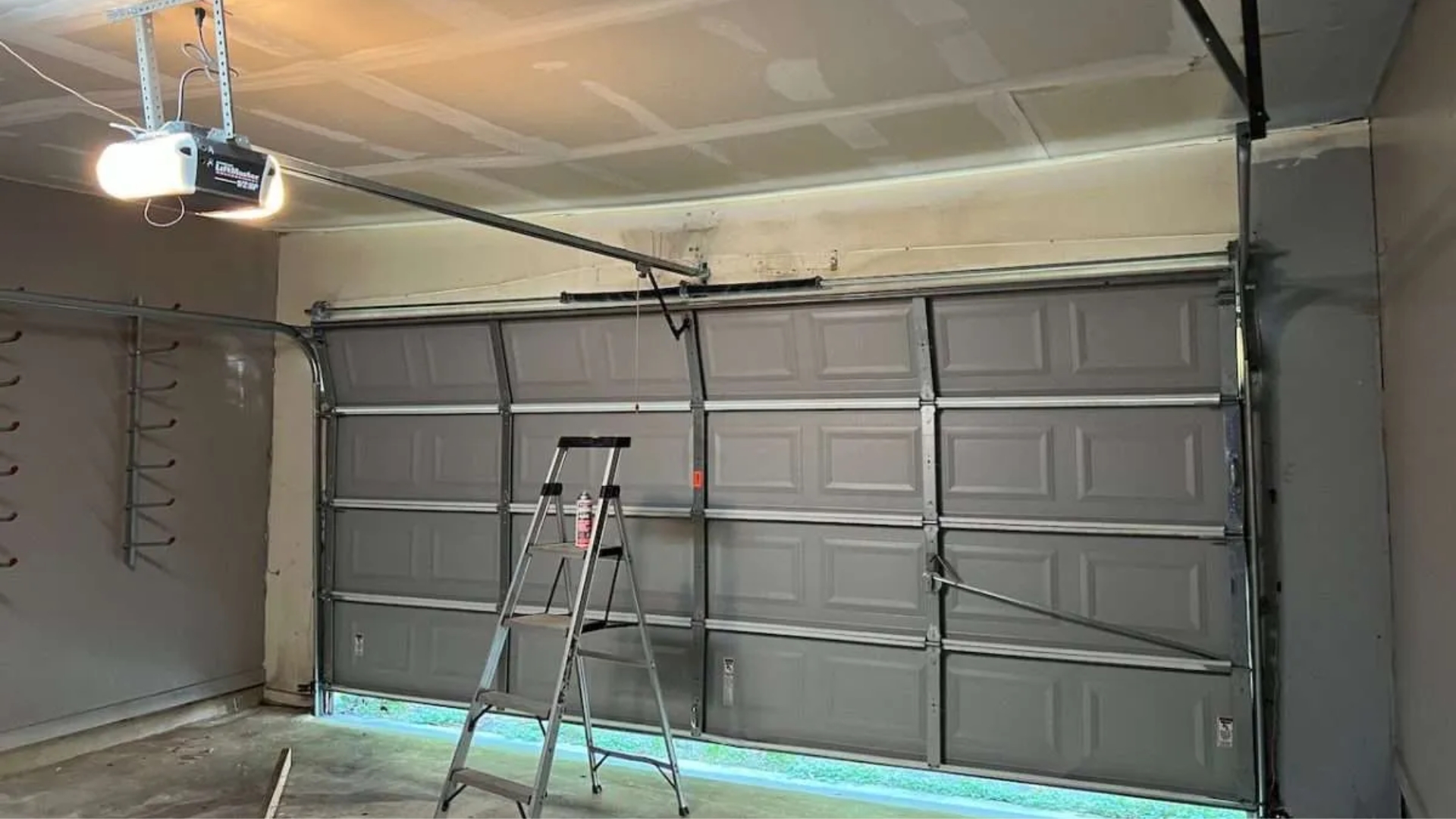 A reset garage door system after disengaging with the emergency cord